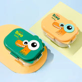Dino Buddy Colourful Leakproof Kids Lunch Box with Cartoon Design and Cutlery Set – Fun, Durable, BPA-Free, Easy Open Clips – Ideal for School, Daycare, Picnics, Travel